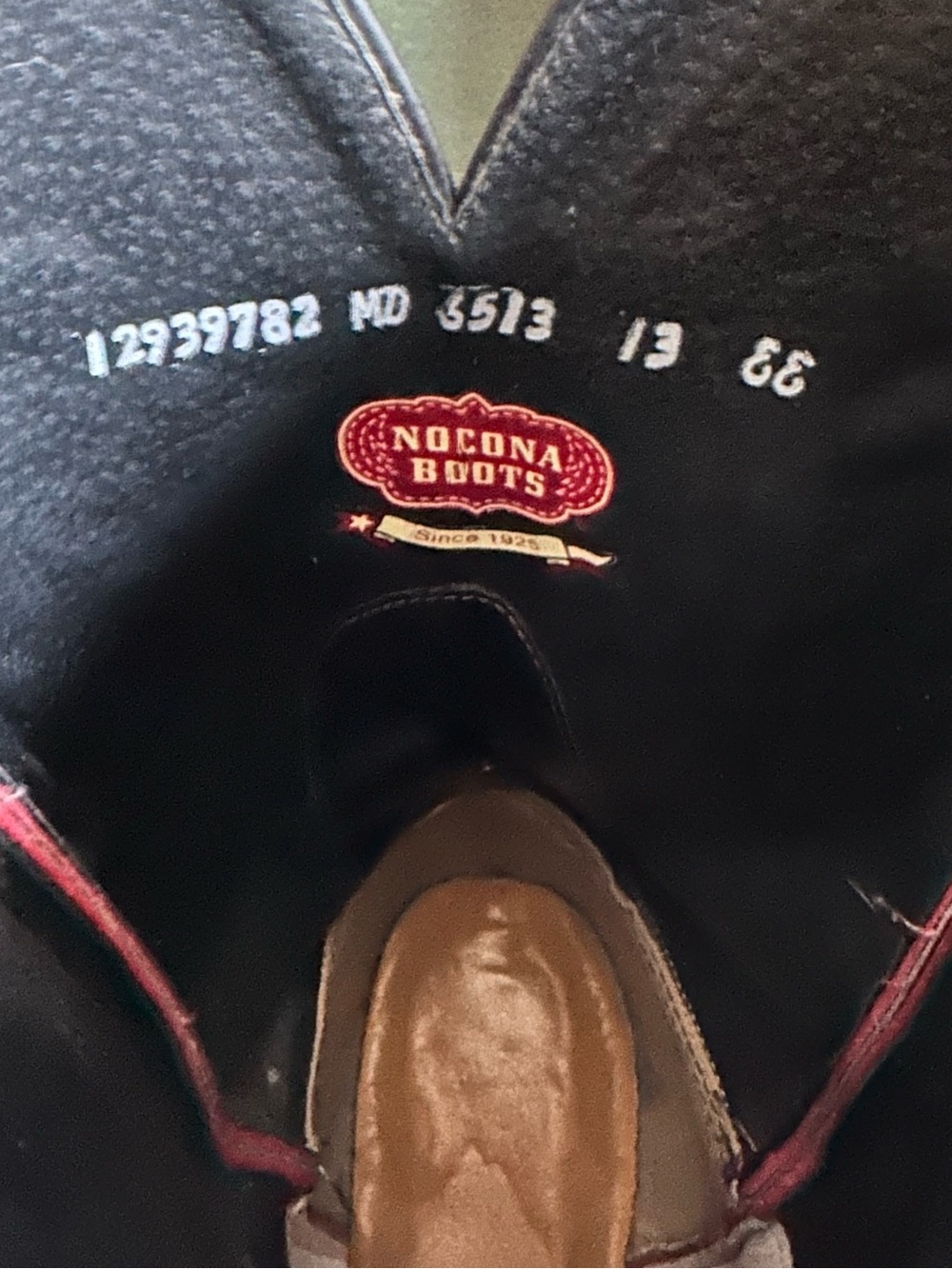 Nocona Black and Burgundy mens Cowboy Boots - Picture 2 of 10